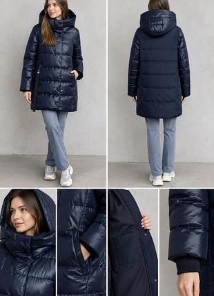 Тепле зимове пальто-пуховик yubeizi р. 54, l–xl oversize