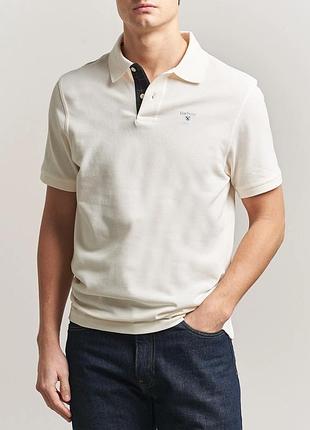 Бежева в новому стані поло футболка барбур barbour tartan pique polo shirt, xl, оригінал