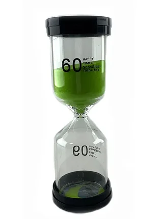 Часы песочные 60 мин зеленый песок (13х5, 5х5, 5 см)