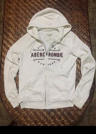 Худі жіноче abercrombie & fitch на змійці, розмір m, біле