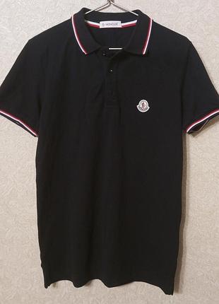 Чоловіча футболка-поло moncler чорна, розмір s