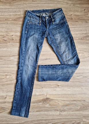 Джинсы mango jeans bianca 36 (s), синие узкие с низкой посадкой