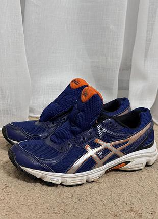 Кросівки жіночі asics gel-ikaia сині, помаранчеві, довжина устілки 23 см, розмір 37