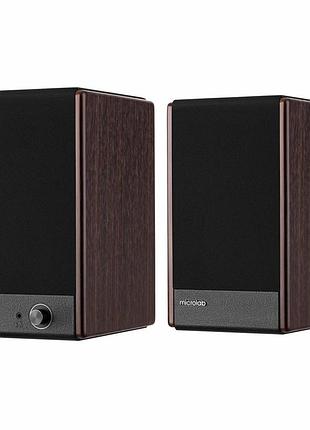Акустическая система microlab solo 3 2.0, 40w, mini-jack/bluetooth, коричневый
