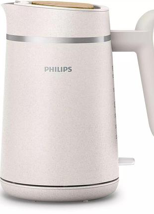 Электрочайник philips eco conscious edition, 1.7 л, экопластик, матовый, led подсветка, звуковой сигнал, белый