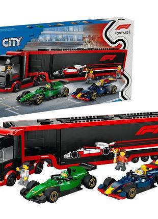Конструктор lego city грузовик f1 с автомобилями rb20 и amr24