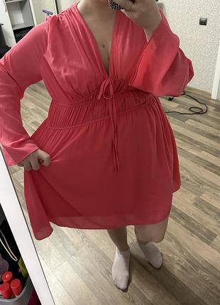 Сукня рожева m-l-xl або для вагітних за рахунок фасона 4