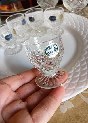 Рюмка, рюмка bohemia crystal 26%pbo,кришталь, 5шт винтаж чехия, идеальное состояние, стопка