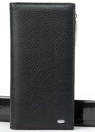 Мужской кожаный кошелек dr.bond wmb-3m black натуральная кожа