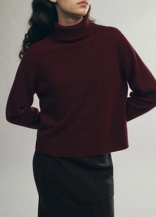 Zara жіночій вовняний светр з високим горлом ,гольф!