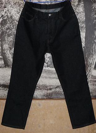 Крепкие чёрные джинсы "george-denim" w40 l30 пояс-105см. новые!