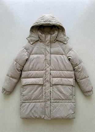 Жіноча куртка-пуховик h&m oversized бежева