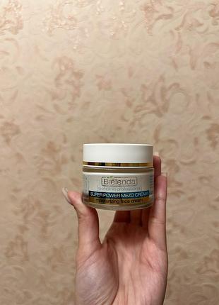 Крем для обличчя bielenda super power mezo cream з гіалуроновою кислотою та пептидами