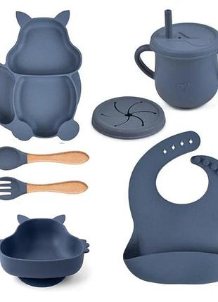 Набор и 7 предметов для кормления младенцев с присоской ti koeur silicone baby feeding set силиконовый набор для кормления