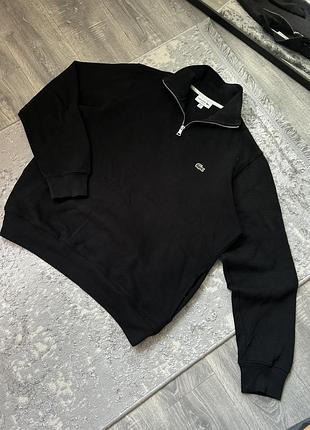 Кофта чоловіча lacoste 1/3 zip чорна