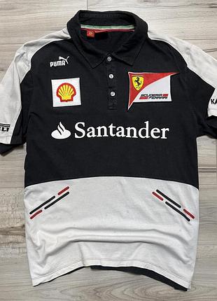 Вінтажна поло футболка пума puma scuderia ferrari 2013 team polo shirt, l, оригінал