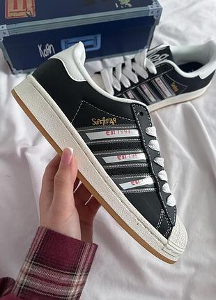 Adidas superstar x korn black white | кросівки чорно-білі шкіряні | 36–42