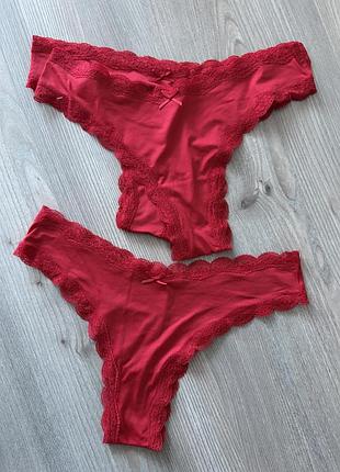 Червоні трусики з мереживом primark