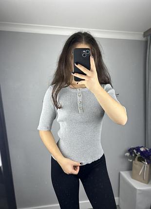 Жіноча оригінальна футболка в рубчик massimo dutti