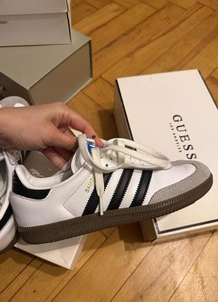 Кеди жіночі adidas samba білі, чорні