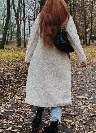 Пальто жіноче тедді бежеве zara 3