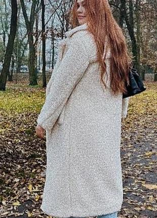 Пальто жіноче тедді бежеве zara 2