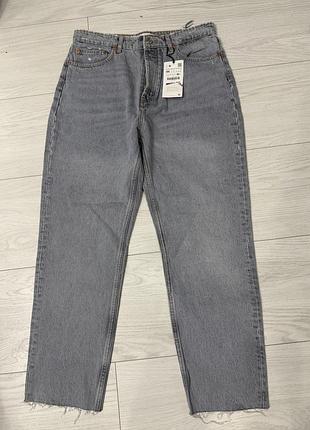 Джинси жіночі zara mom сірі розмір 44