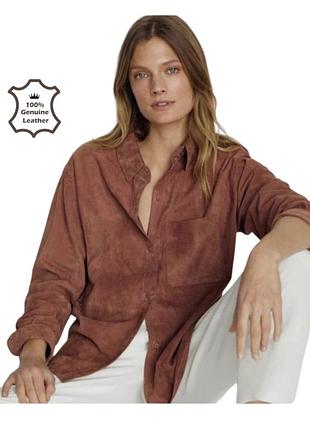 Massimo dutti.  сорочка  з натуральної шкіри