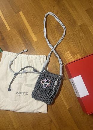 Сумка жіноча netz futuristic сіра плетена