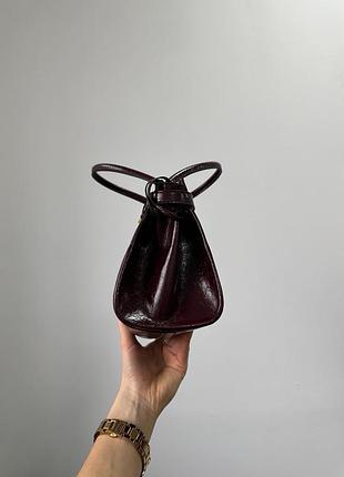 Сумка medium leather handbag burgundy 6