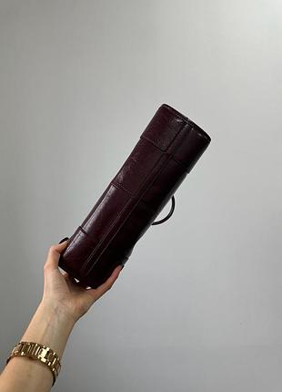 Сумка medium leather handbag burgundy 8