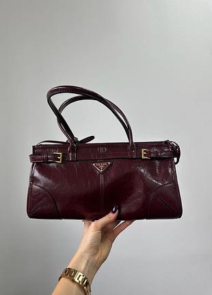 Сумка medium leather handbag burgundy 5