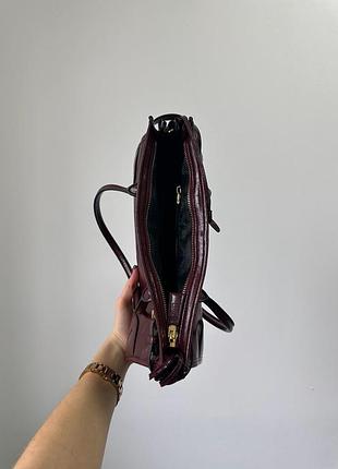 Сумка medium leather handbag burgundy 10