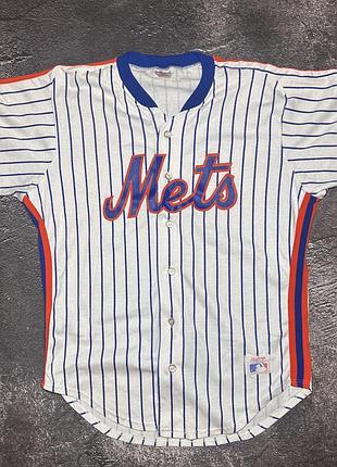 Спортивна футболка чоловіча new york mets вінтажна бейсбольна джерсі 1980-1990-х років