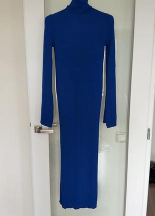 Довга сукня гольф жіноча zara трикотажна синя