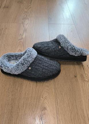 Капці жіночі skechers утеплені сірі