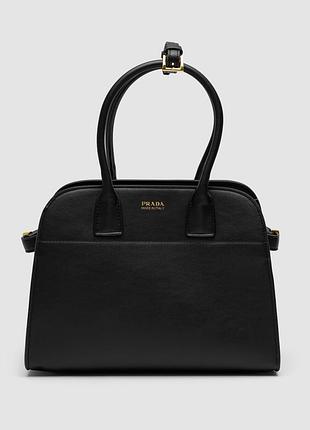 Сумка medium black leather tote bag
