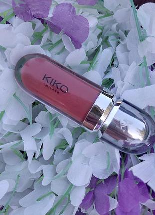 Зволожувальний блиск для губ kiko milano 3d hydra lipgloss 21 кіко милене помада глянсовий коричневий блиск помадка