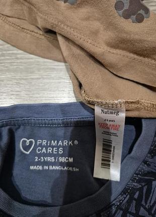 Набор детских футболок nutmeg, primark 98 3