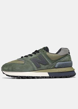 Чоловічі кросівки new balance 574 x stone island💚