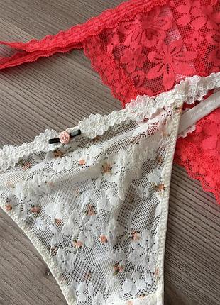 Мереживні трусики стринги комплект primark 2
