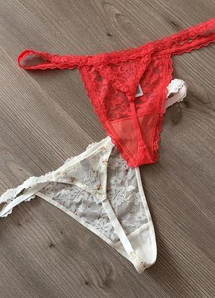 Мереживні трусики стринги комплект primark 3