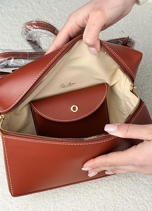Сумка extra pocket 23 in smooth leather dark terracotta 9