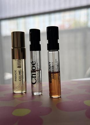 Подарунок-лот: парфуми celine parade, chloé edp, burberry goddess