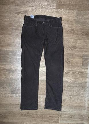 Чоловічі вельветові штани levi's 514 slim straight, чорні, розмір w34 l32