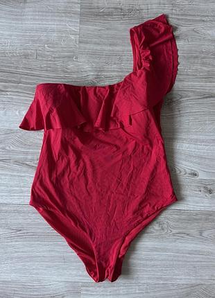 Суцільний купальник на одне плече з рюшами calzedonia