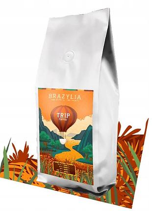 Кава в зернах trip coffee бразилія 100% арабіка 1кг свіжо обсмажена