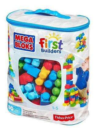 Mega bloks конструктор у сумці 80 елем блакитний