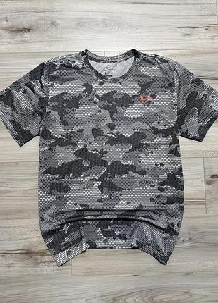 Мамо сіра спортивна футболка найк nike dri-fit camo hex tee, xl, оригінал
