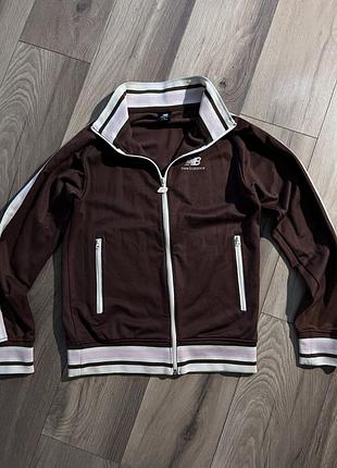 Вінтажна олімпійка new balance зіпка коричнева кофта y2k оверсайз куртка